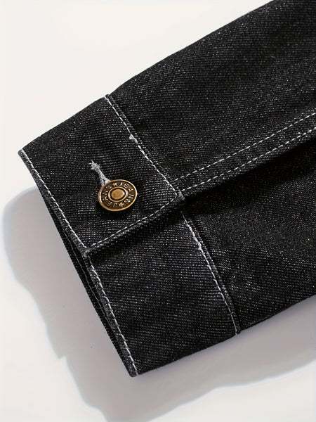 Men's Casual Slim Jacket Vintage Lapel Denim Jacket