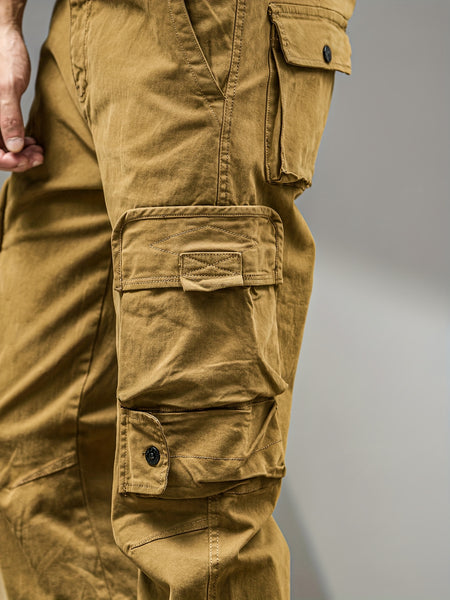 Men's Casual Cargo Pants, Multi-pocket, All-season American Street Style Loose Straight-leg Pants,  Blend, Machine Washable, Suitable for Casual Wear, Practical Workwear, Leisure Cargo Design, for Daily Outings and Travel