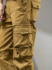 Men's Casual Cargo Pants, Multi-pocket, All-season American Street Style Loose Straight-leg Pants,  Blend, Machine Washable, Suitable for Casual Wear, Practical Workwear, Leisure Cargo Design, for Daily Outings and Travel
