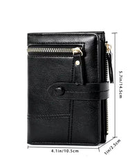 Womens Black Soft Leather Zip Clutch Coin Purse Wallet Ladies Credit Card Holder
