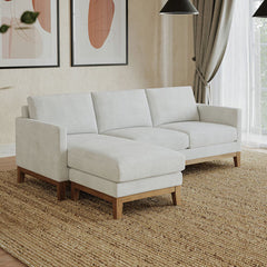 Henredon Murphy Cream Fabric Corner Sofa with Reversible Chaise