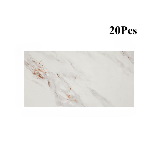 10/20/30/40 Pack Luxury Marble Effect Self-adhesive Floor Tiles 60x30cm, 2mm Thicken Vinyl Flooring Tiles Wall Stickers, Removable PVC Wall Decals, Suitable for Living Room, Bedroom, Kitchen Backsplashes, Bathroom, Office, Background Walls, Easy To Instal