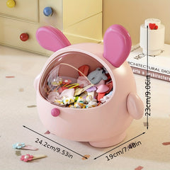 Cute Pink Poodle Dog Desktop Organizer Bin with Flip Lid