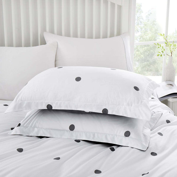 3pcs Polka Dot Printed Duvet Cover Set, Reversible Soft Breathable Microfiber, All-Season, Machine Washable, Includes Pillowcases for Bedroom, Guest Room, Dorm
