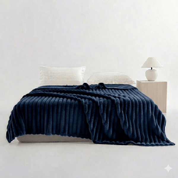 Luxuriously Ribbed Throw, Soft Plush Fleece Blanket, Lightweight and Cosy Sofa Bed throw, 204x248cm, Premium Quality Polyester Decorative Throw for Home Comfort | Fast Dispatch from Local Warehouse | Trusted UK Brand