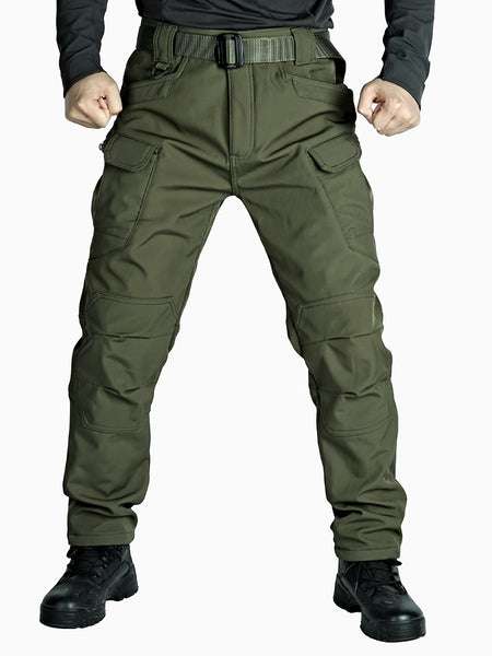 Lined Tactical Cargo Pants | Thickened, Fleece Multi-Pocket Design, Windproof, Stretch Fabric, Perfect for Winter Outdoor Activities, No Belt