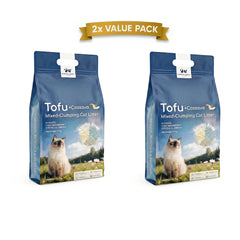 Multi-Buy Discounts, Premium Plant-based Cassava Tofu Mixed Cat Litter (2.3*1 Kg), Deodorizing Cassava Tofu Cat Litter - Clumping, Low Dust, Easy To Clean, Fast Clumping, Odor Control, Non-stick Bottom, Flushable, New Upgraded Formula, Long-lasting