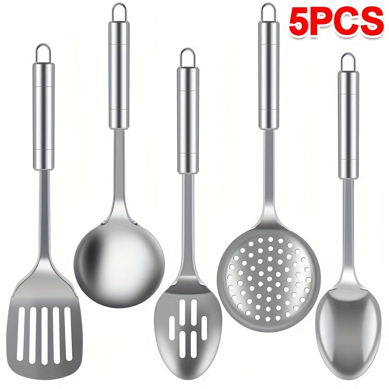 5pcs Stainless Steel Home Kitchen Cooking Tool Utensil Set Spoon Turner Masher