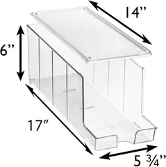 Clearspace Drink Organizer for Fridge & Soda Can Dispenser - Fridge Organization & Can Organizer for Refrigerator Stackable Can Holder Dispenser with Lid - Holds 12 Cans Each, BPA Free - Set of 4