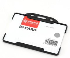 Retractable Lanyard and Badge Holder Trio Triple Pack by Lanyardstomorrow - Set Includes a Single Plain Lanyard, Extendable Carabiner Yoyo Reel Clip and Rigid ID Card Holder (Black)