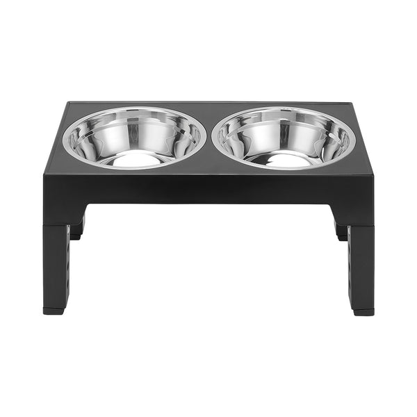 Upgraded Raised Dog Bowl with Stand, Elevated Dog Bowl with 2Large Durable Bowls, 5 Height Adjustable Dog Food Stand for Small Medium Large Sized Dog, 43x23x31cm Black