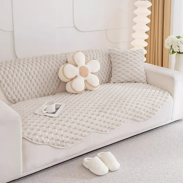 1pc Plush Sofa Cushion 1 2 3 4 Seater, Pet Friendly Sofa Cover, Breathable Sofa Slipcover Couch Cover Seat Cushion, Machine Washable, Warm Thickened Soft and Cozy Non-Slip Furniture Protector Sofa for All-Seasons, Living Room, Bedroom, Office, Home Decor