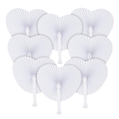 Heart Shaped Folding Paper Fans, White Accordion Fans, Decorative Ornaments for Wedding Party, Birthday, Festival