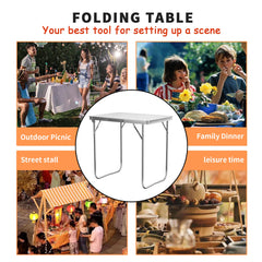 2.6FT/80CM Aluminum Folding Table Camping Table Portable Catering Dinner Table for Picnic Garden Party Bbq,80X60X69Cm