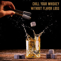 Whisiskey - Whiskey Glass Set - Gift Sets for Men - Whisky Glass Birthday Gifts for Men - Rum Tumblers - Mens Gifts - Whisky Set with 2 Glasses, 8 Whiskey Stones, Accessories