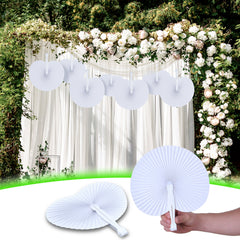10/30pcs White Heart Accordion Paper Fans Wedding Party Decorations