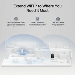 TP Link Dual-Band Wifi 7 Range Extender, RE235BE
