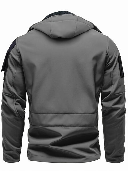 Spring Fall Men'S Jacket Fleece Jacket Outerwear, 100% Polyester, Classic Design, Windproof Warm Comfortable, Suitable for Outdoor Sports, Hiking, Camping, And