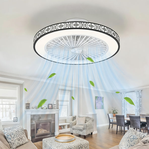 50cm Ceiling Fan with Lights And Remote Control Low Profile Ceiling Fans Dimmable 3 Colour Temperatures Quiet Reversible Flush Mount Ceiling Fan with Light for Bedroom Kitchen