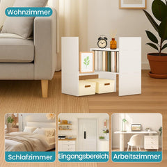 Expandable Desk Wood Desktop Book Shelf Organiser Office Storage Bookcase for Home or Office