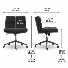 Elle Decor Gracie Criss-Cross Wide Office Chair in 2 Colours