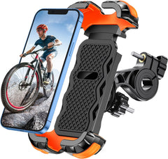 Glangeh Bike Phone Holder, [Secure Lock] 8S Quick Install Anti-Fall Motorbike Phone Holder, 360° Rotating Bike Phone Mount for 4.7”-6.8” Mobile Phones, Cycling Bikes Stand Fits Mountain/Scooter/Dirt
