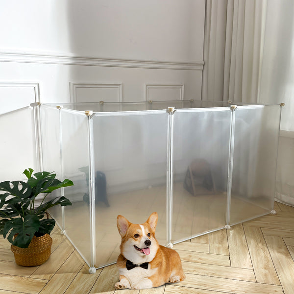 Kitten Playpen, Rabbit Playpen, Small Animal Playpen with Indoor, Foldable Plastic Fence for Guinea Pig, Cat, Puppy, Rabbits - 10 Panels, 105*70*45cm