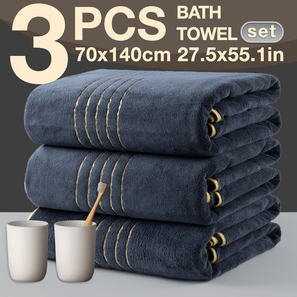 3pcs Coral Velvet Bath Towel Household Chest Bath Towel Coral Velvet Bath Towel Super Absorbent Bath Towel Soft Absorbent Adult Bath Towel Manufacturers Wholesale