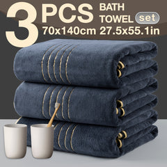 3pcs Coral Velvet Bath Towel Household Chest Bath Towel Coral Velvet Bath Towel Super Absorbent Bath Towel Soft Absorbent Adult Bath Towel Manufacturers Wholesale