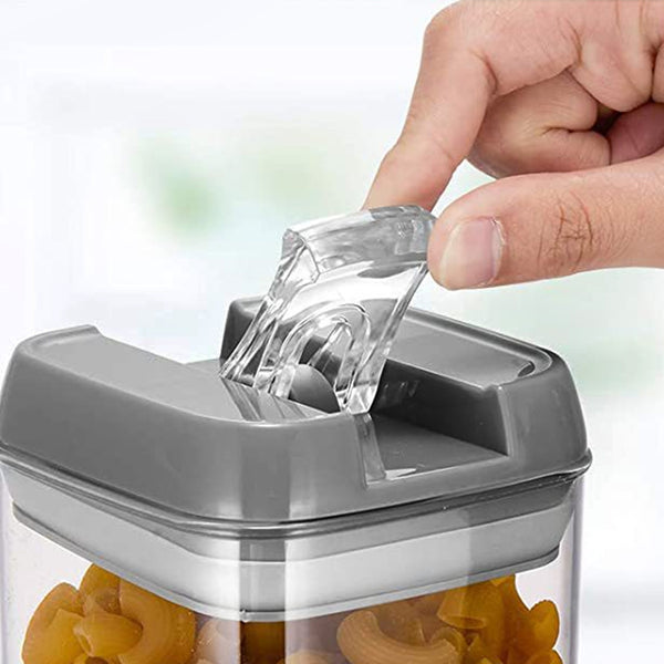 7pcs Sealed Candy Jars with Lids, Kitchen Food Storage Box Set, Stackable Pantry Organiser Jars for Cereal Flour, Sugar, Fridge Parts Kitchen Accessories grey