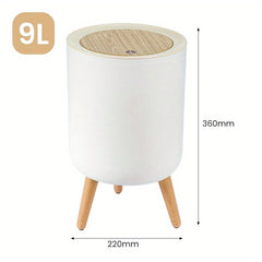 360x220mm 9L Trash Bin Bathroom Bins Garbage Bin with Press top Lid Nordic Modern Waste Bin Modern Waste Bin with Legs for Kitchen Bathroom Bedroom Office Outdoor Dog Proof