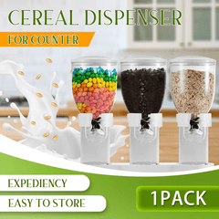 Triple Food Dispenser 3x 2L Cereal Container Countertop Dry Food Dispenser for Nuts Granola Cereal