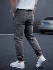 New Men's Washed Jeans for Spring and Autumn, Fashionable Ankle Pants, Comfortable Casual Trousers