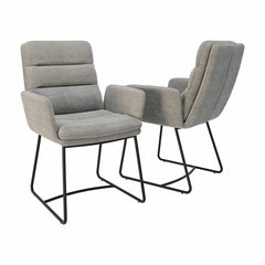 AKANTE Copenhague Light Grey Fabric Dining Chair, 2 Pack