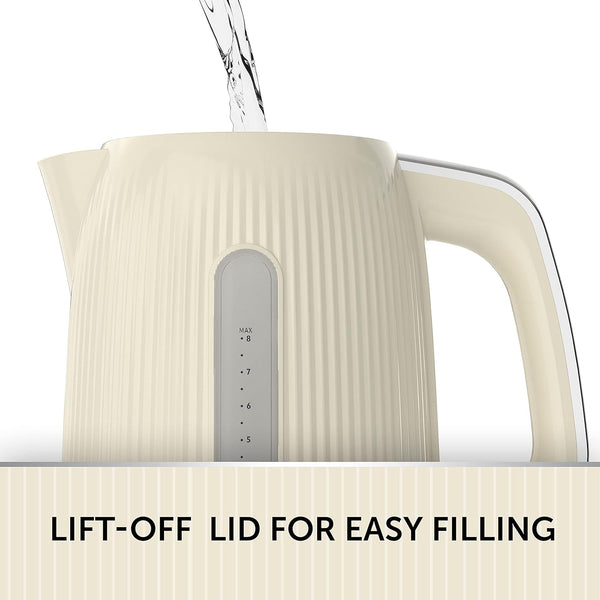 Breville Bold Vanilla Cream Electric Kettle | 1.7L | 3Kw Fast Boil | Cream & Silver Chrome [VKT223]