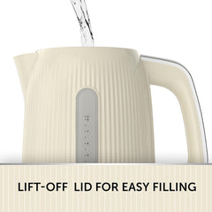Breville Bold Vanilla Cream Electric Kettle | 1.7L | 3Kw Fast Boil | Cream & Silver Chrome [VKT223]