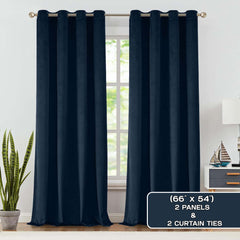 2pcs Premium Velvet Blackout Curtains – High-Quality Thermal Insulated Room Darkening Window Drapes, Light-Blocking Rod Pocket Curtains for Living Room Decor, Bedroom, Machine Washable Home Decorations