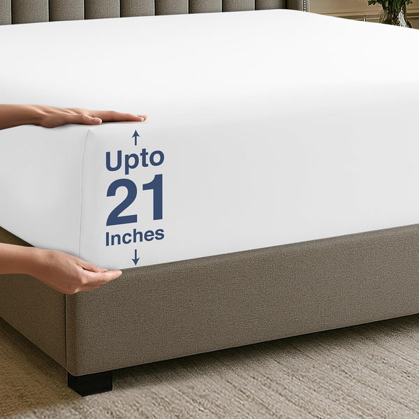 Utopia Bedding Fitted Sheet Double, Grey - Deep Pocket 14 Inch (35 Cm) - Easy Care - OEKO-TEX Certified - Soft Brushed Microfibre Fabric - Shrinkage and Fade Resistant - Bottom Sheet