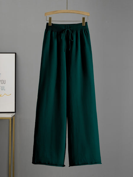 Directional Elegant New Fashion Casual Suit Pants Women'S Loose Sweater Wide Leg Pants Long Trousers Two-Piece Set