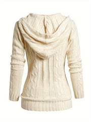 Women'S Solid Color Hooded Cardigan