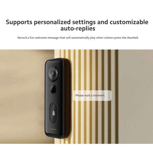 Xiaomi Smart Doorbell 3s,180° Ultra-Wide View 2k Resolution,Superior Night Vision,Professional Ip65 Water,Two Power Supply Modes 5200mah Battery, Free, Rolling 72-Hour Cloud Storage