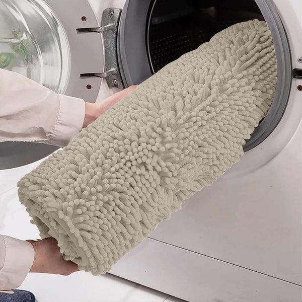 1pc Soft Chenille Bath Mat – Durable Chenille Rug with Non-Slip Backing, Stylish Bathroom Rug, Machine Washable Bath Mat, Non-Slip Area Rug for Shower Room & Home Use