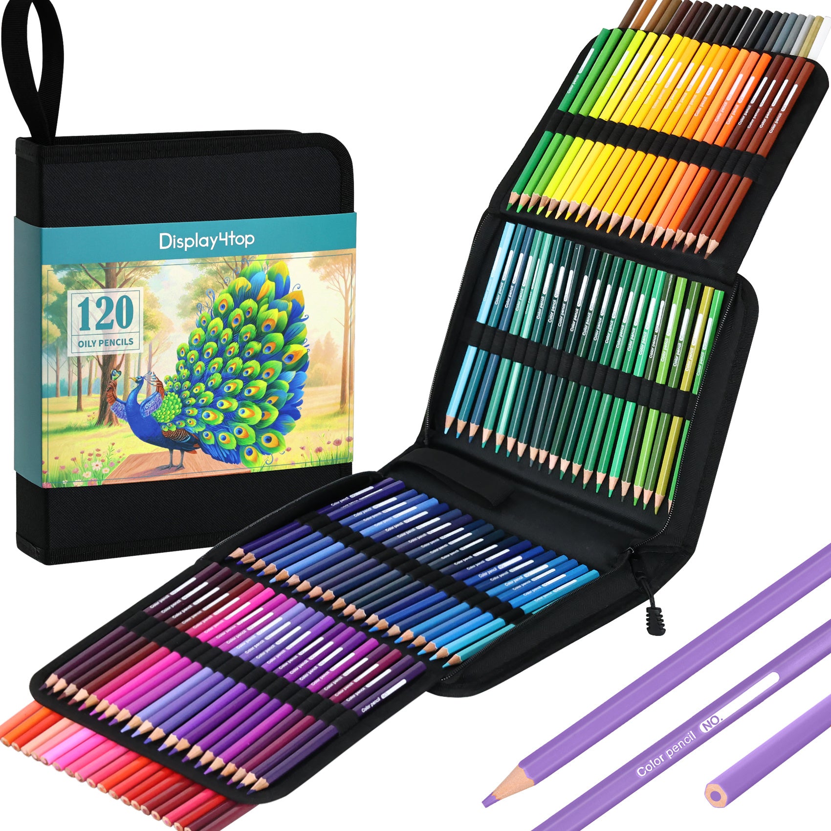 120-Color Oil-Based Colored Pencils - Pre-Sharpened Art Pencils Set with Case for Adult Coloring Books, Professional Drawing & Sketching Supplies for Artists, Students & Beginners