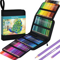 120-Color Oil-Based Colored Pencils - Pre-Sharpened Art Pencils Set with Case for Adult Coloring Books, Professional Drawing & Sketching Supplies for Artists, Students & Beginners