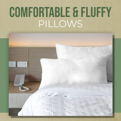 Egyptian Stripe Pillow Bounce Pillows with Hollowfibre Filling Soft & Supportive Satin Stripe Cover