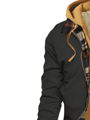 Pearson OBM Men'S Winter New Korean-Style Hooded Jacket, a Casual And Trendy Outerwear, Solid Color, Formal Style, with Zipper Details