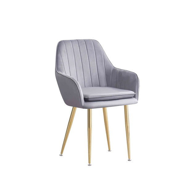 MOF Velvet Dining Chairs Kitchen Chairs Living Room Chairs with Sturdy Metal Legs Reception Chairs with Backrest and Padded Seat