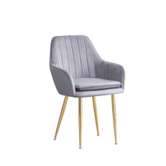 MOF Velvet Dining Chairs Kitchen Chairs Living Room Chairs with Sturdy Metal Legs Reception Chairs with Backrest and Padded Seat