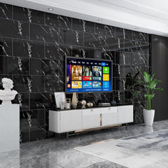 10pcs/ 12pcs Marble Pattern Self-Adhesive Wallpaper - White/ Grey/ Black (Length: 59.99 cm), Self-Adhesive PVC Wallpaper for Indoor and Kitchen Decor, Durable and Easy to Adhere, Lightweight Marble Pattern, Fashionable Accents | Self-Adhesive Wall S