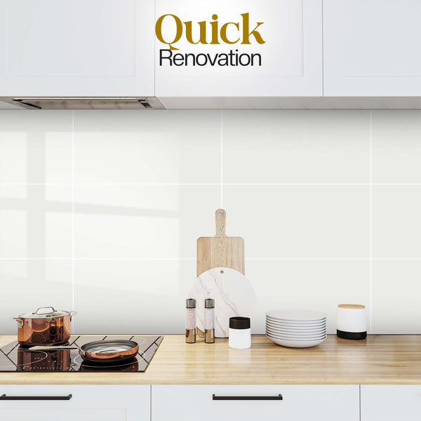 Pearl White 60×30cm Kitchen Tiles Self Adhesive Marble Tile Stickers, PVC Self Adhesive Bathroom Wall Tiles, Waterproof and Oil-Proof Wall Panels for Kitchen, Bathroom, Bedroom